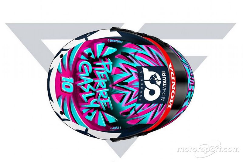Casco de Pierre Gasly