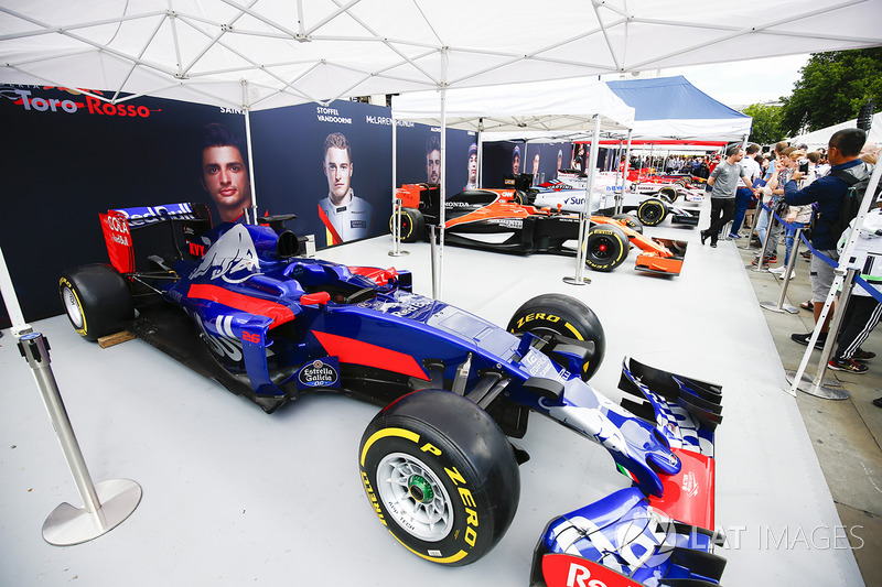 The Scuderia Toro Rosso STR12 on the teams stand