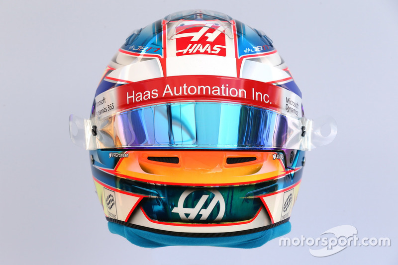 Le casque de Romain Grosjean, Haas F1 Team