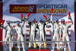 GTLM podium: winners Antonio Garcia, Jan Magnussen, Corvette Racing, second place Bill Auberlen, Alexander Sims, BMW Team RLL, third place, John Edwards, Martin Tomczyk, BMW Team RLL