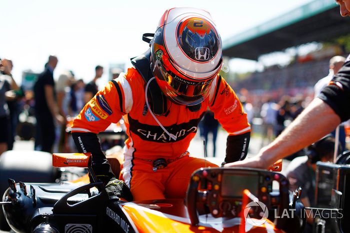 Stoffel Vandoorne, McLaren MCL32, se mete en su coche
