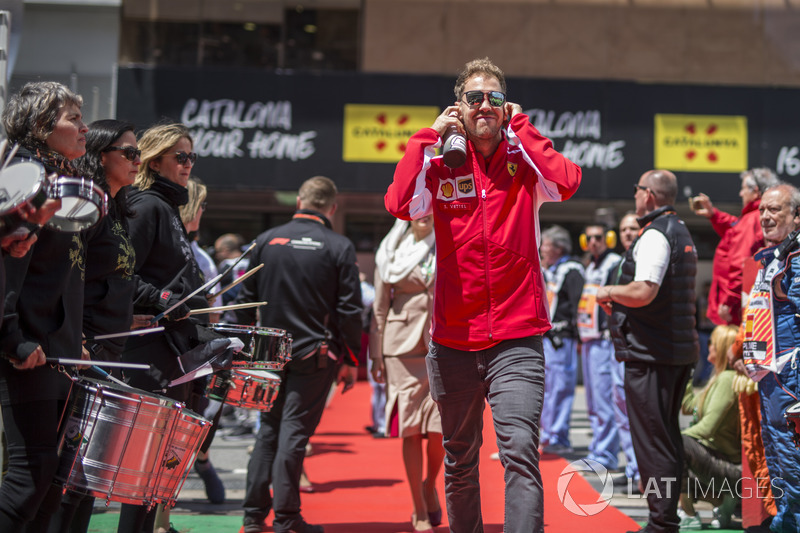 Sebastian Vettel, Ferrari on the drivers parade