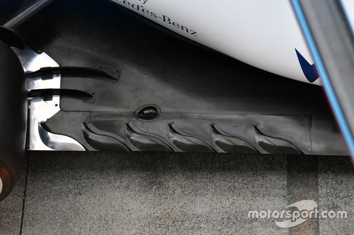 Parte posterior piso detalle aerotécnico del Williams FW40