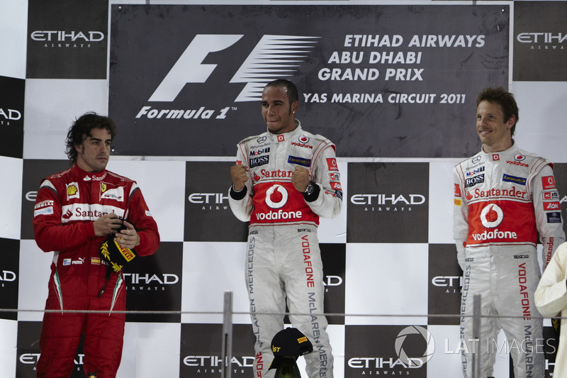 2011: 1. Lewis Hamilton, 2. Fernando Alonso, 3. Jenson Button