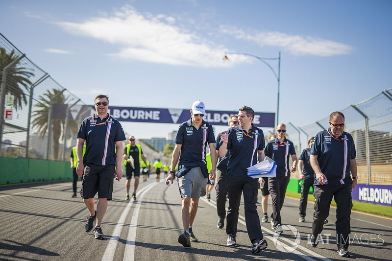 Esteban Ocon, Force India F1 walks the track