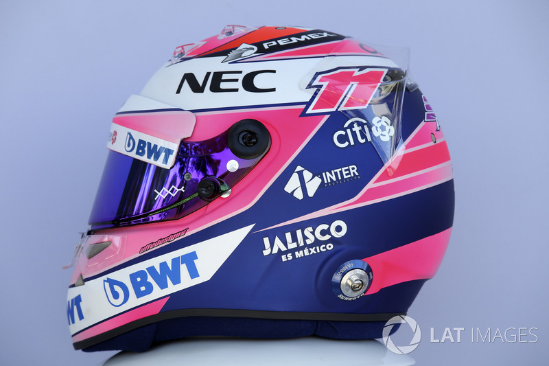 Le casque de Sergio Perez, Force India