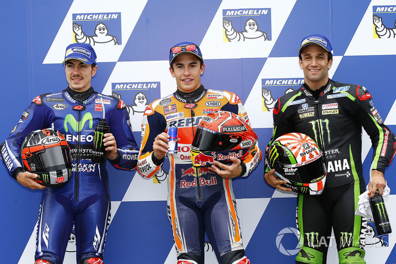 Pole sitter Marc Marquez, Repsol Honda Team, second place Maverick Viñales, Yamaha Factory Racing, t