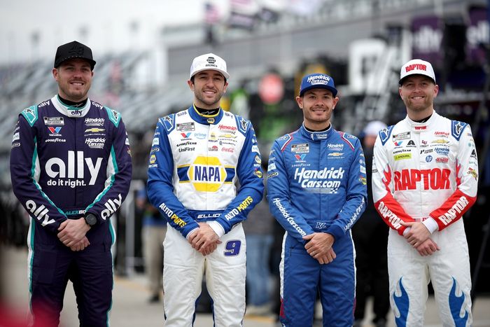 Alex Bowman, Hendrick Motorsports Chevrolet, Chase Elliott, Hendrick Motorsports Chevrolet, Kyle Larson, Hendrick Motorsports Chevrolet, William Byron, Hendrick Motorsports Chevrolet