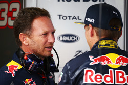 Christian Horner, team principal Red Bull Racing avec Max Verstappen, Red Bull Racing