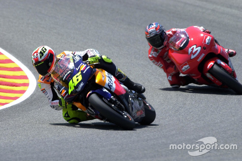 Valentino Rossi, Honda Team and Max Biaggi, Yamaha Team