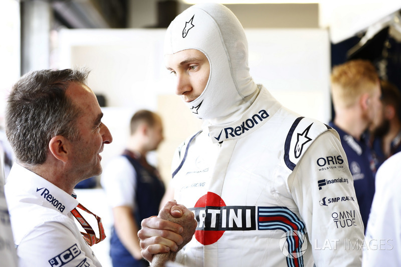 Sergey Sirotkin, Williams Racing, con Paddy Lowe, Williams Racing