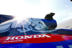 A Honda logo on the bodywork of a Toro Rosso
