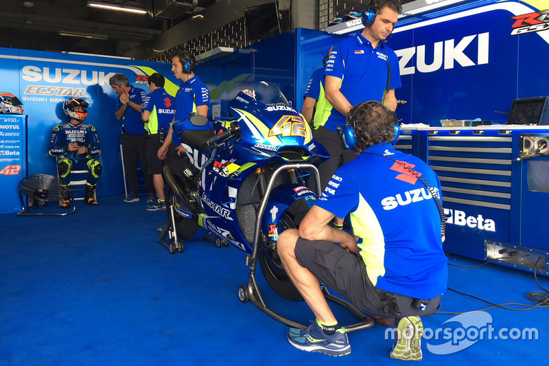 La moto di Alex Rins, Team Suzuki MotoGP