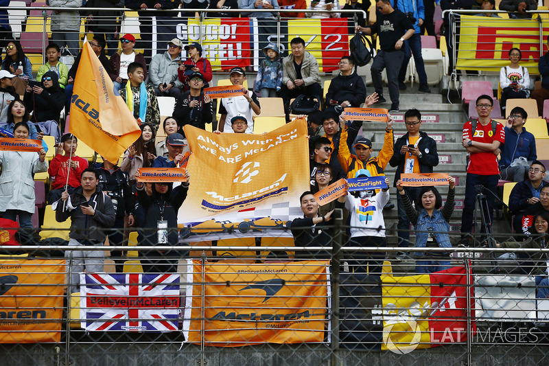 Support for McLaren in a grandstand