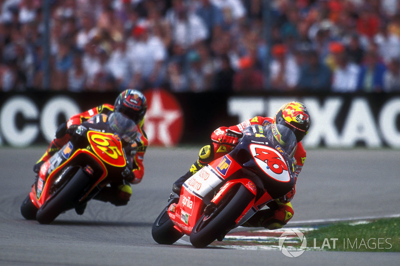 Valentino Rossi, Aprilia; Loris Capirossi, Aprilia