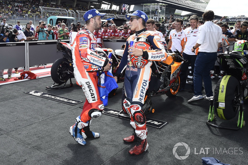 1. Andrea Dovizioso, Ducati Team; 2. Marc Marquez, Repsol Honda Team