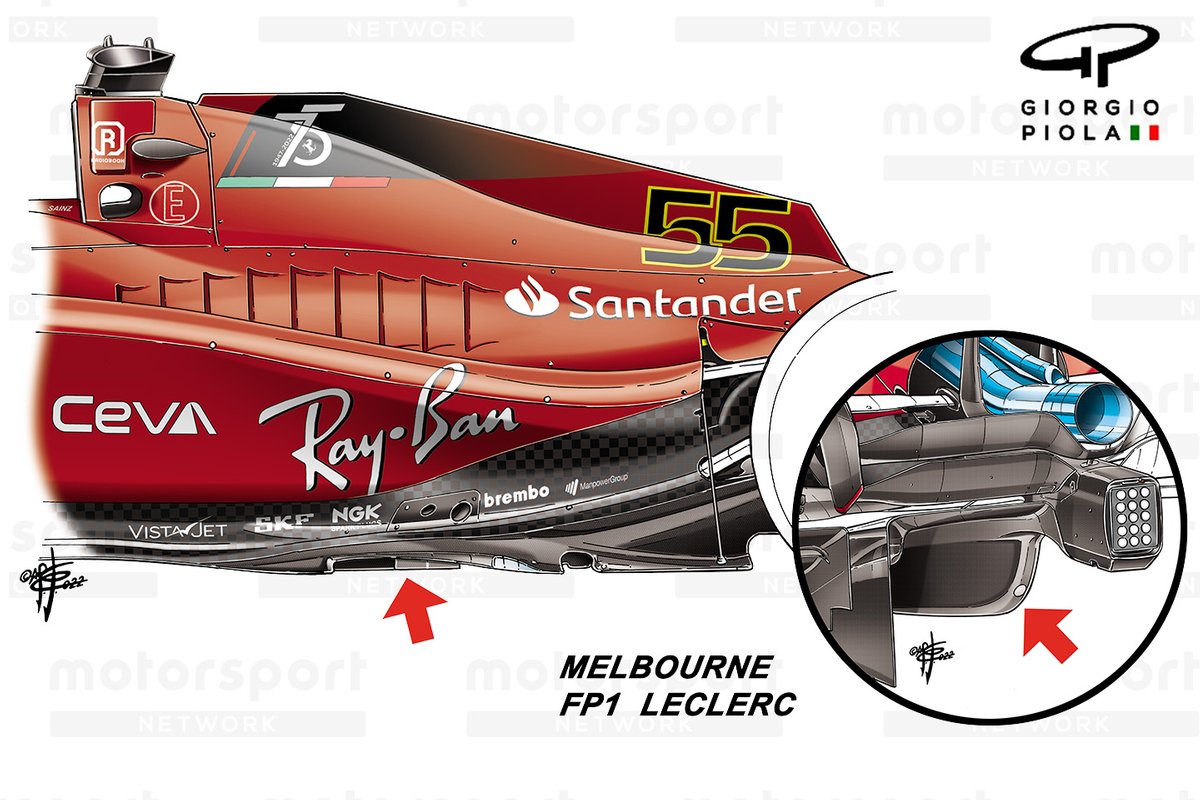 El fondo plano del F1-75 que se probó en la FP1 de Melbourne