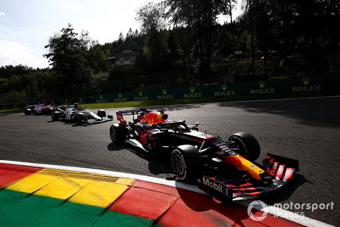 Max Verstappen, Red Bull Racing RB16, Pierre Gasly, AlphaTauri AT01, Lance Stroll, Racing Point RP20