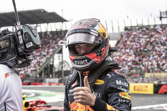 Winnaar Max Verstappen, Red Bull Racing viert feest in parce ferme