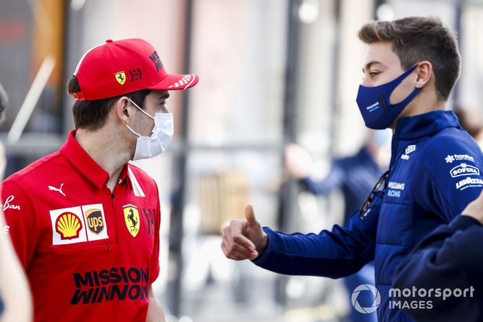 Charles Leclerc, Ferrari y George Russell, Williams
