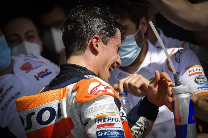 Ganador Marc Márquez, Repsol Honda Team en parc ferme