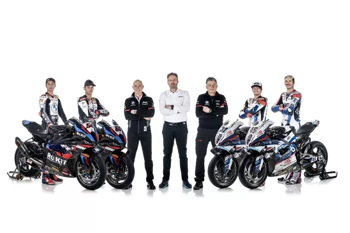 Toprak Razgatlioglu, BMW Motorrad WorldSBK Team, Michael van der Mark, BMW Motorrad WorldSBK Team, Scott Redding, Bonovo Action BMW, Garrett Gerloff, Bonovo Action BMW, Shaun Muir, BMW Motorrad WorldSBK Team Principal, Marc Bongers, BMW Motorrad Motorspor