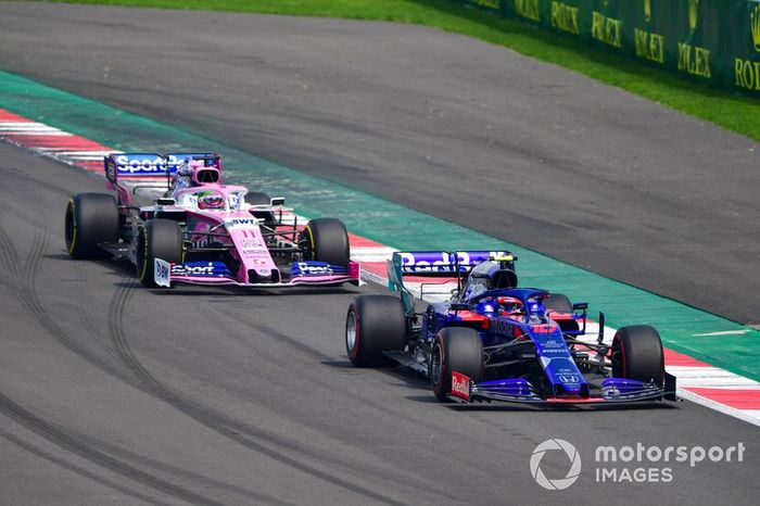 Pierre Gasly, Toro Rosso STR14, Sergio Perez, Racing Point RP19