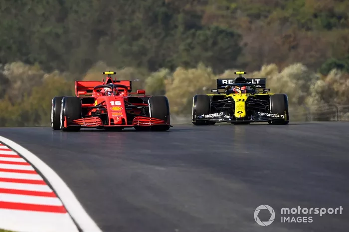 Charles Leclerc, Ferrari SF1000, Esteban Ocon, Renault F1 Team R.S.20