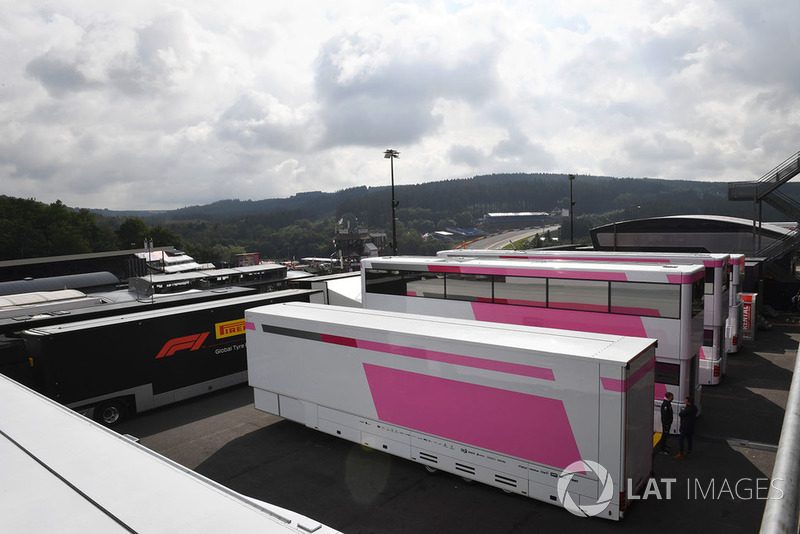 Racing Point Force India F1 Team trucks