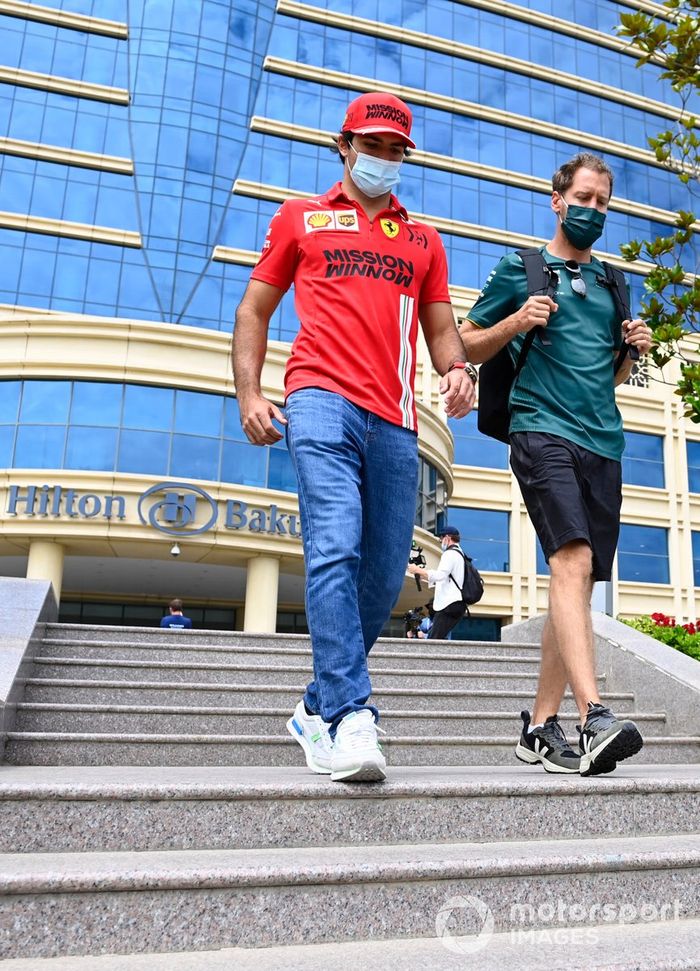 Carlos Sainz Jr., Ferrari, Sebastian Vettel, Aston Martin