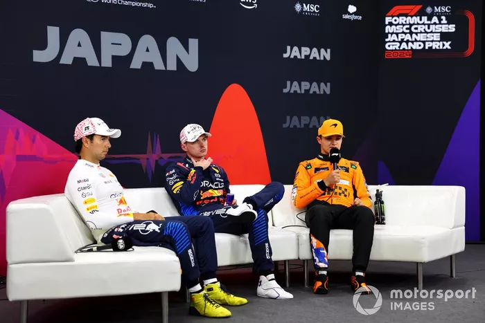 Sergio Perez, Red Bull Racing, Max Verstappen, Red Bull Racing, Lando Norris, McLaren F1 Team