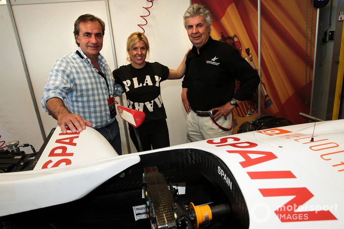 Carlos Sainz, Maria De Villota, Team Spain Atlético de Madrid y su padre Emilio de Villota
