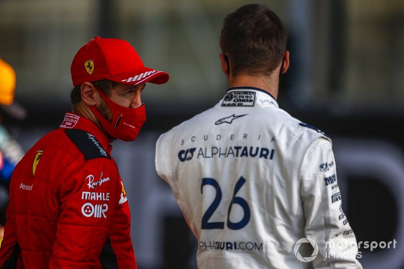 Sebastian Vettel, Ferrari, Daniil Kvyat, AlphaTauri 
