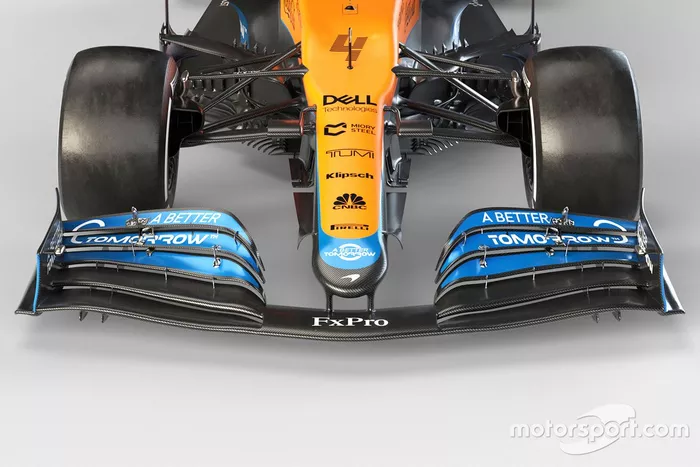 Detalle delantero del McLaren MCL35M