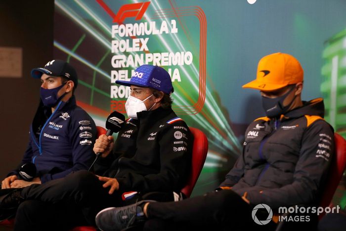 Nicholas Latifi, Williams Racing Fernando Alonso, Alpine F1 Team Lando Norris, McLaren 