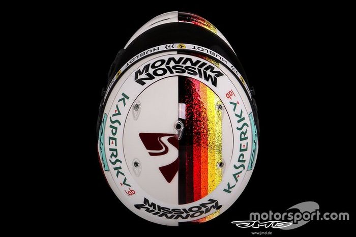 El casco de Sebastian Vettel, Ferrari, para el GP de Brasil