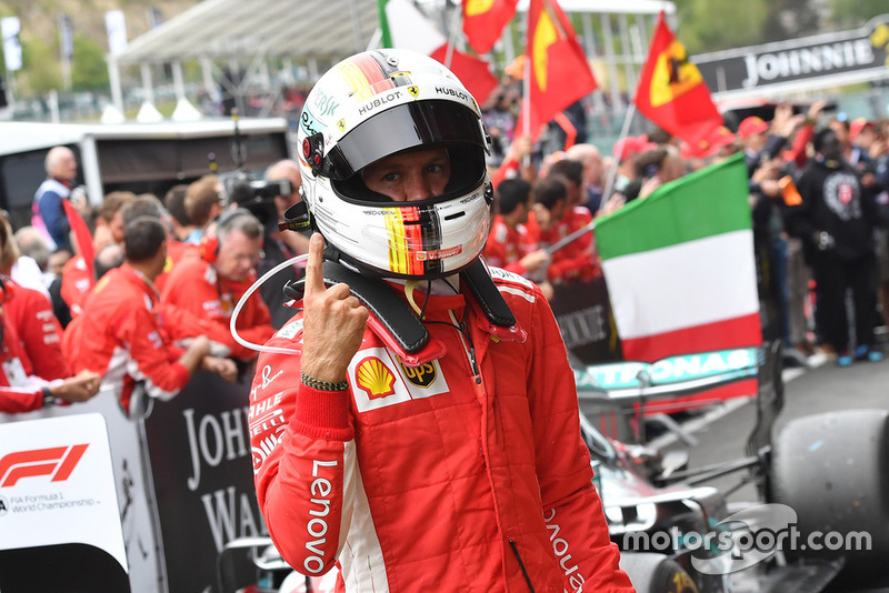 El ganador: Sebastian Vettel, Ferrari