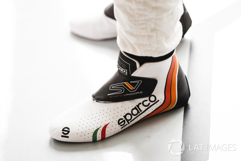 The boots of Stoffel Vandoorne, McLaren