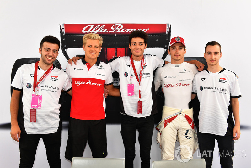 Marcus Ericsson, Sauber and Charles Leclerc, Sauber with eSports drivers
