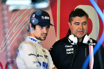 Lance Stroll, Racing Point Force India F1 e Bradley Joyce, ingegnere di pista, Racing Point Force India F1