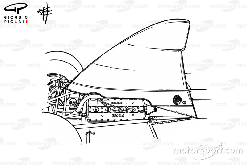 McLaren M23 airbox on engine