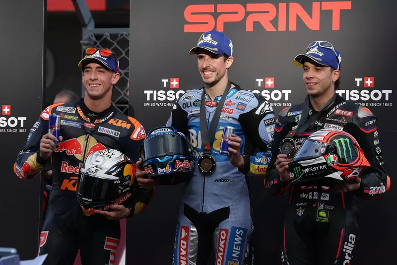 Pedro Acosta, Red Bull KTM Factory Racing, Marco Bezzecchi, Aprilia Racing, Alex Marquez, Gresini Racing