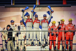 Podium: race winner Lucas di Grassi, Loic Duval, Oliver Jarvis, Audi Sport Team Joest, second place