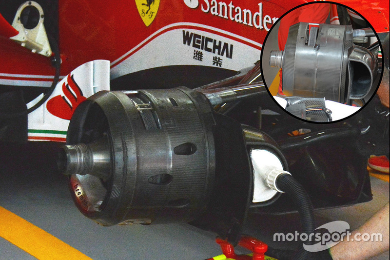 Ferrari SF16-H front brake comparison