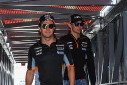 Sergio Perez, Force India and Esteban Ocon, Force India