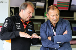 Robert Fernley, Team Principal adjoint Sahara Force India F1 Team, Eddie Jones, sélectionneur du XV de la Rose, l'équipe anglaise de rugby