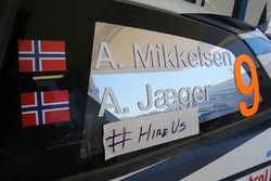 Andreas Mikkelsen, Anders Jäger, Volkswagen Polo WRC, Volkswagen Motorsport hire us sticker