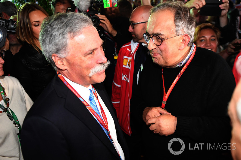 Chase Carey, président Formula One Group et Sergio Marchionne, PDG FIAT au 70e anniversaire de Ferrari