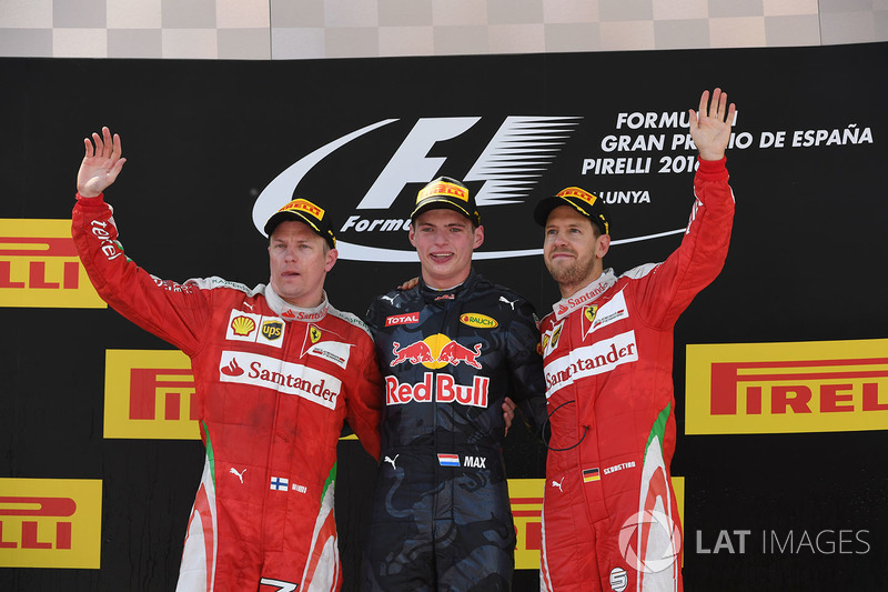 Podium: 1. Max Verstappen, Red Bull; 2. Kimi Raikkonen, Ferrari; 3. Sebastian Vettel, Ferrari