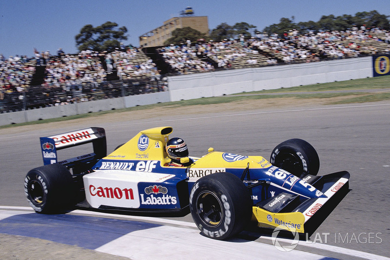 Thierry Boutsen, Williams FW13 Renault, saat turun di F1 GP Australia 1989.